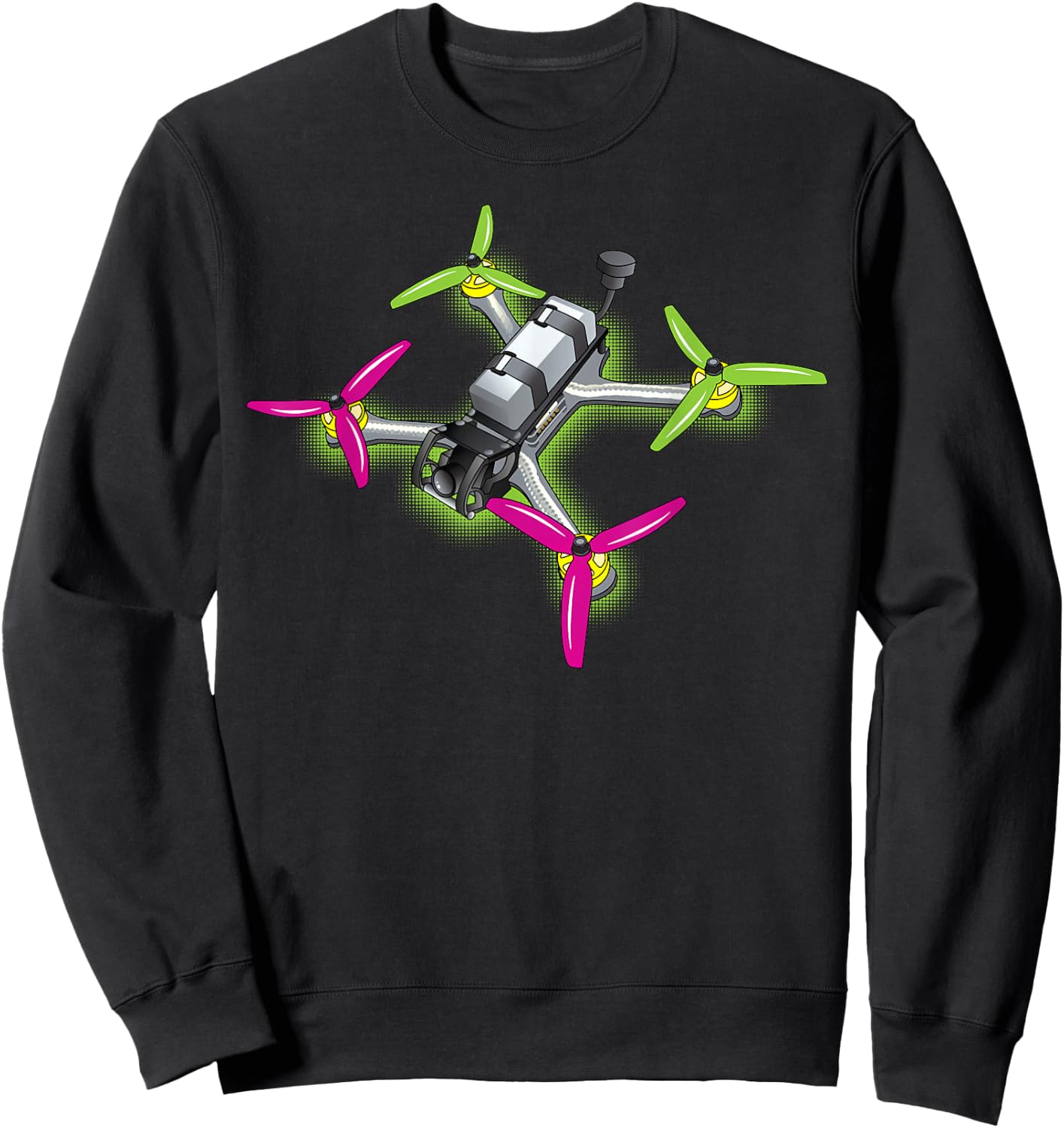 Freestyle FPV Racing Drone Pilot Acro Quadcopter Watermelon Sweatshirt - Sweatshirt | Black