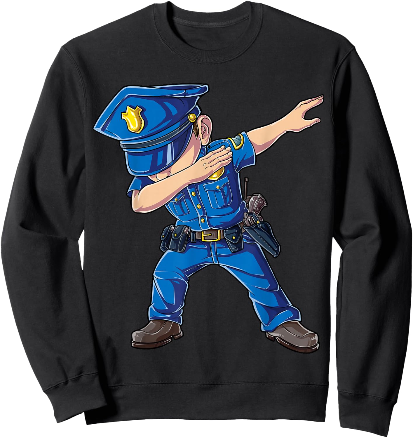 Dabbing Police Funny Policeman Dab Dance Boys Girls Men Cute Sweatshirt - Sweatshirt | Black
