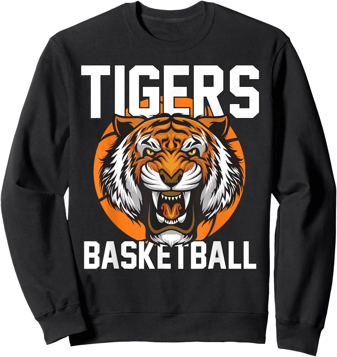 Tigers Basketball Designs Kids -Adults Basketball Fan Blue Small Classic Fit Short Sleeve Sweatshirt - Sweatshirt | Black