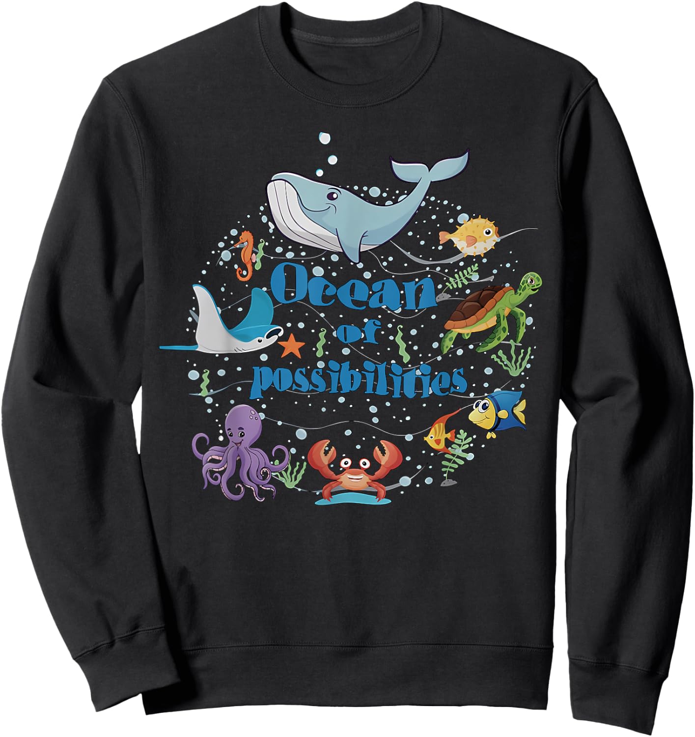 Sea Animal Summer Reading Ocean of Possibilities Librarian Sweatshirt - Sweatshirt | Black