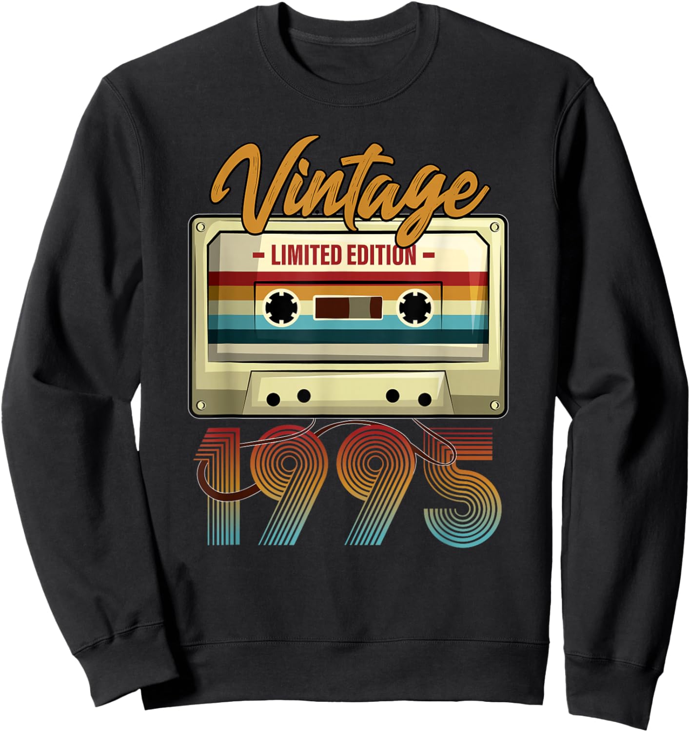 Vintage 1995 30th birthday cassette tape women B-day Sweatshirt - Sweatshirt | Black