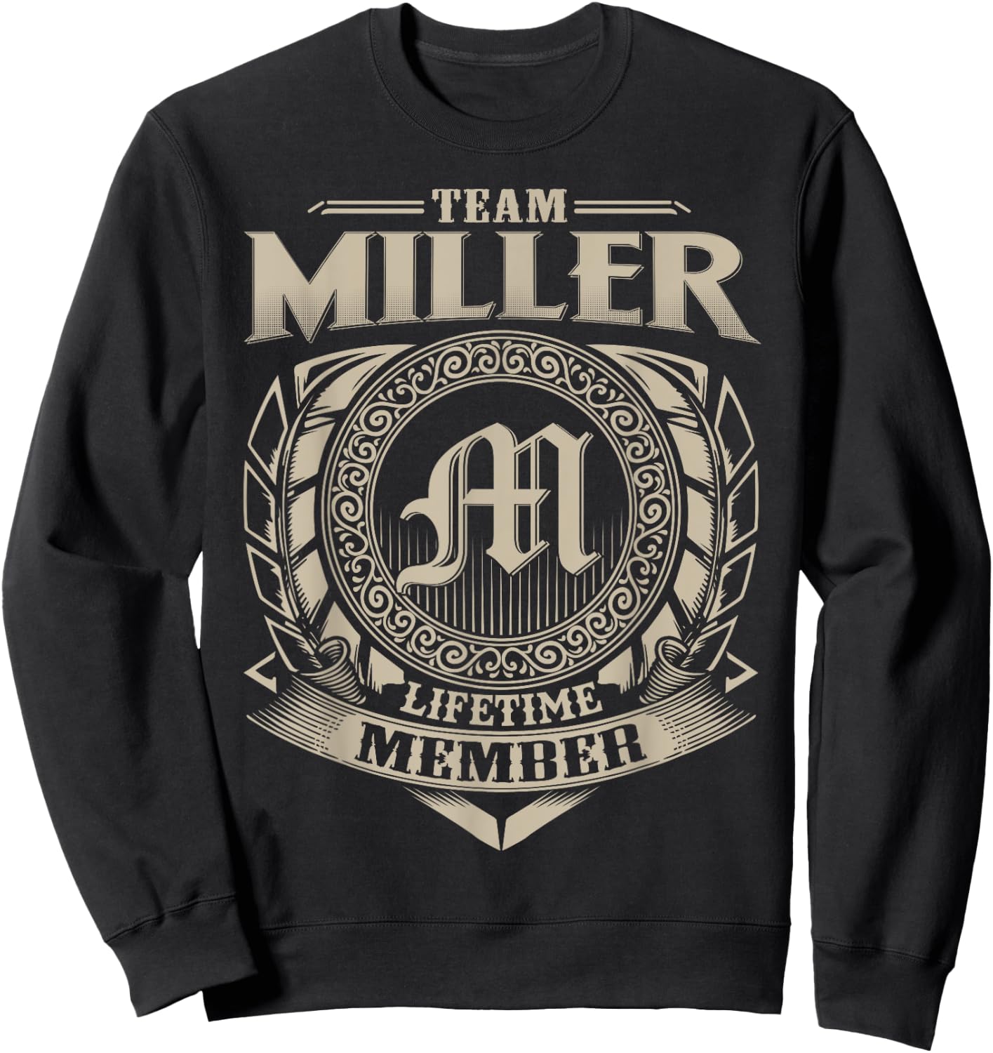 Team MILLER Lifetime Member Vintage MILLER Family Sweatshirt - Sweatshirt | Black