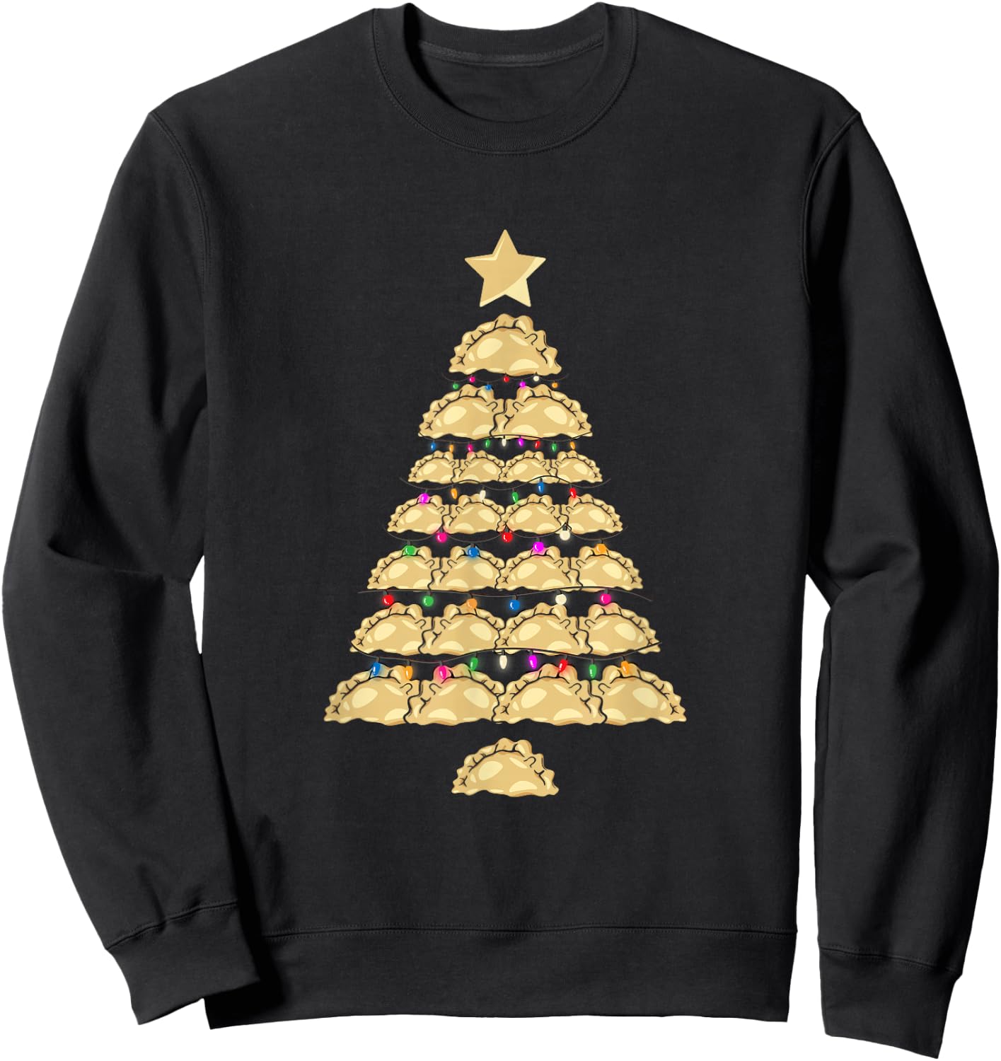 Pierogies Baker Baking Polish Food Christmas Pierogi Tree Sweatshirt - Sweatshirt | Black