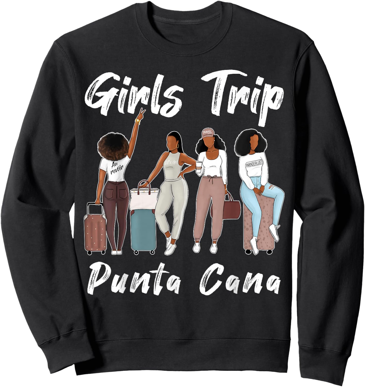 Punta Cana Girls Trip 2026 Funny Best Friends Summer Holiday Sweatshirt - Sweatshirt | Black
