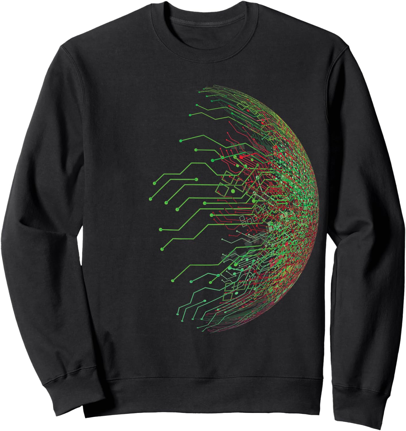 Abstract Circuit Board World Binary Sweatshirt - Sweatshirt | Black