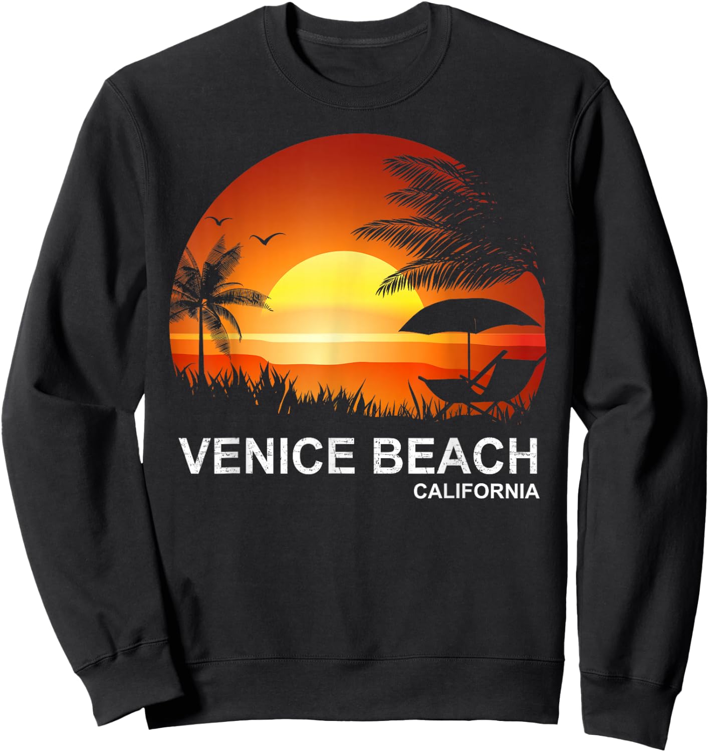 Venice Beach Summer Shirt Vintage Palm Tree California Beach Sweatshirt - Sweatshirt | Black