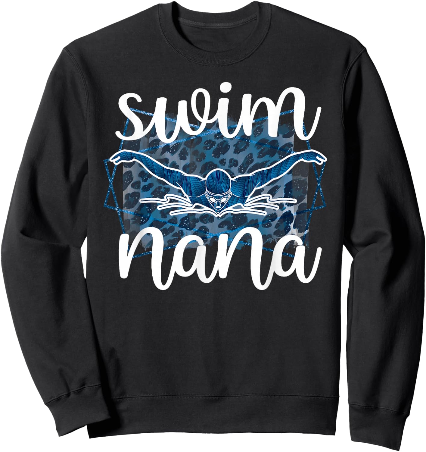 Proud Swim Nana Of A Swimmer Nana Grandma Sweatshirt - Sweatshirt | Black
