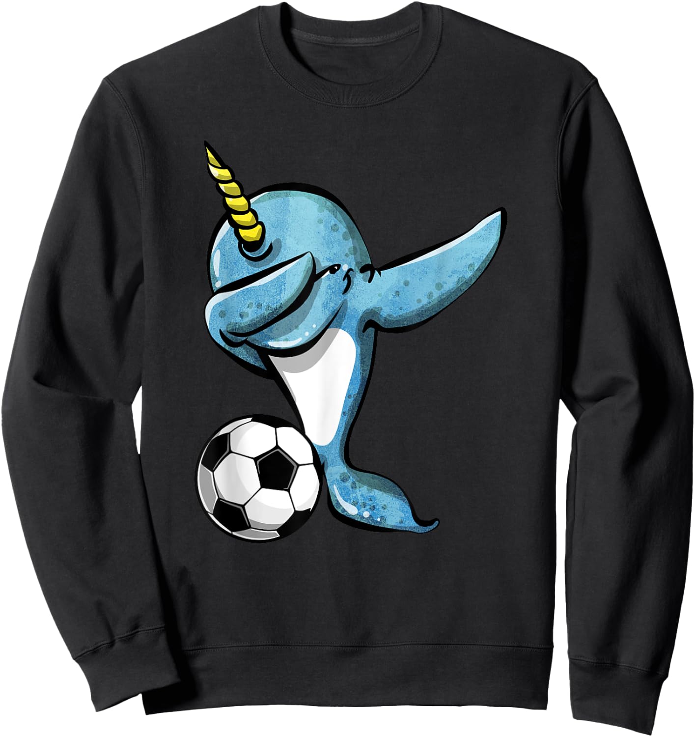 Dabbing Narwhal - Soccer Lovers Jersey Football Fans Sport Sweatshirt - Sweatshirt | Black