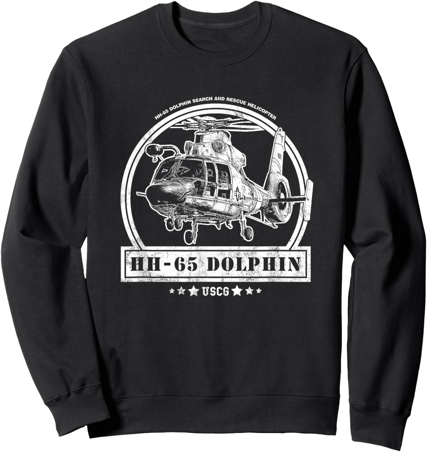 HH-65 Dolphin Helicopter Sweatshirt - Sweatshirt | Black