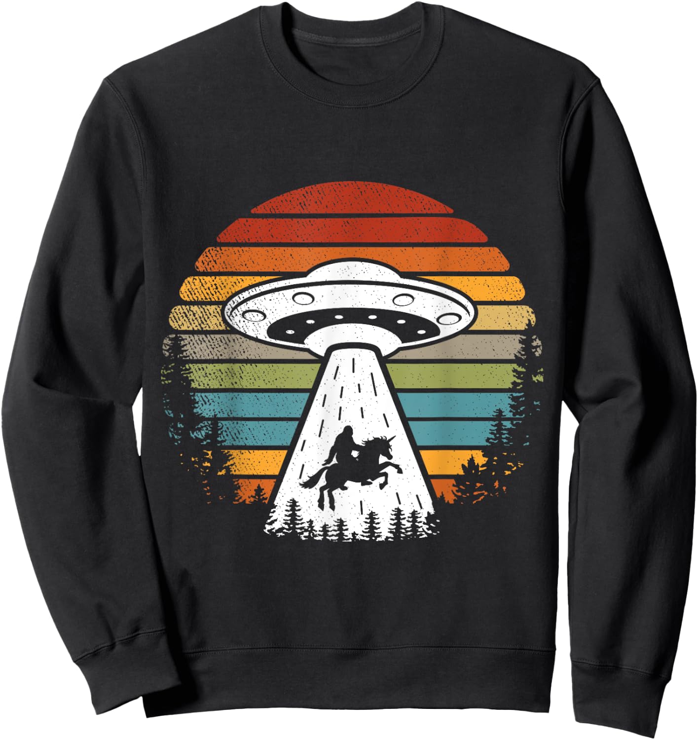 Bigfoot Alien Unicorn Sasquatch UFO Sweatshirt - Sweatshirt | Black