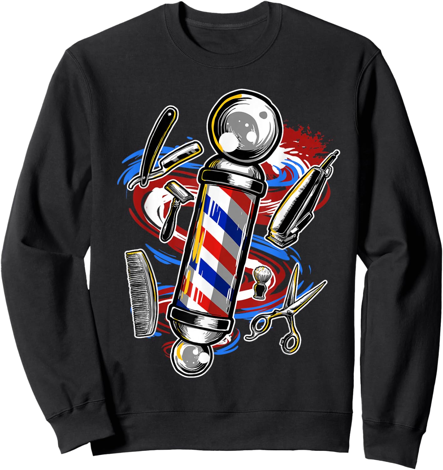 Barber Barbershop Hairstylist Hair Style Haircut Sweatshirt - Sweatshirt | Black