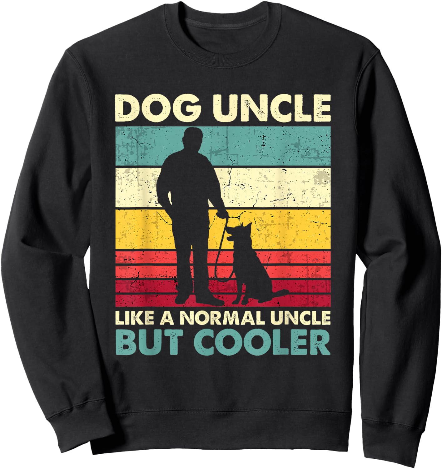 Dog Uncle - Retro Sunset Dog Lover Funny Father's Day Sweatshirt - Sweatshirt | Black