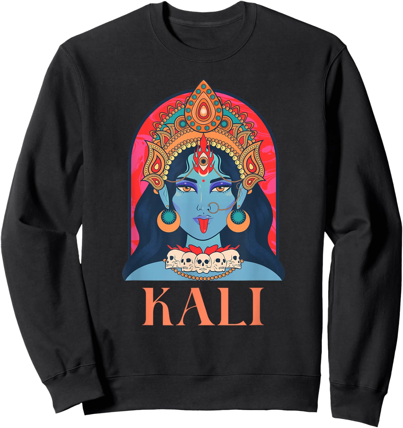 Kali Goddess Indian Deity, India Hindu Yoga Sweatshirt - Sweatshirt | Black