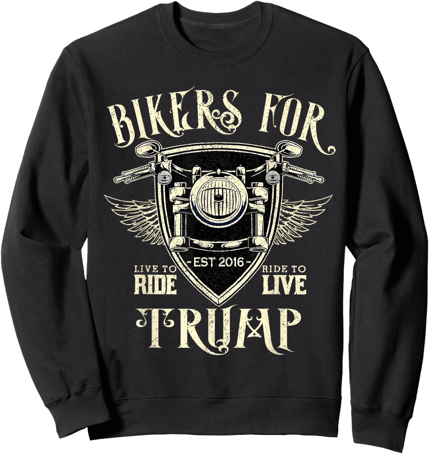 Bikers For Trump Funny Donald President 2024 Motorcycle Gift Sweatshirt - Sweatshirt | Black