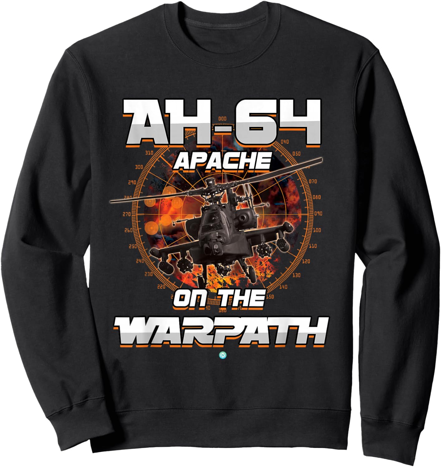Helicopter AH-64 Apache Gift Veterans Sweatshirt - Sweatshirt | Black