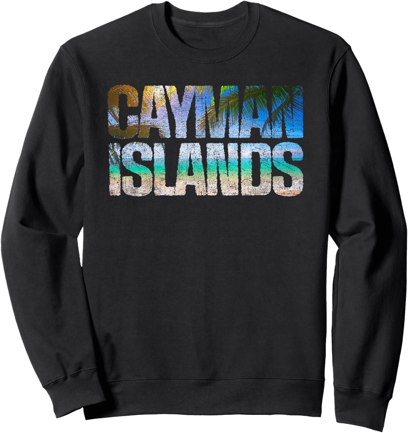 Retro Grand Cayman Islands Beach Vintage Vacation Souvenir Sweatshirt - Sweatshirt | Black