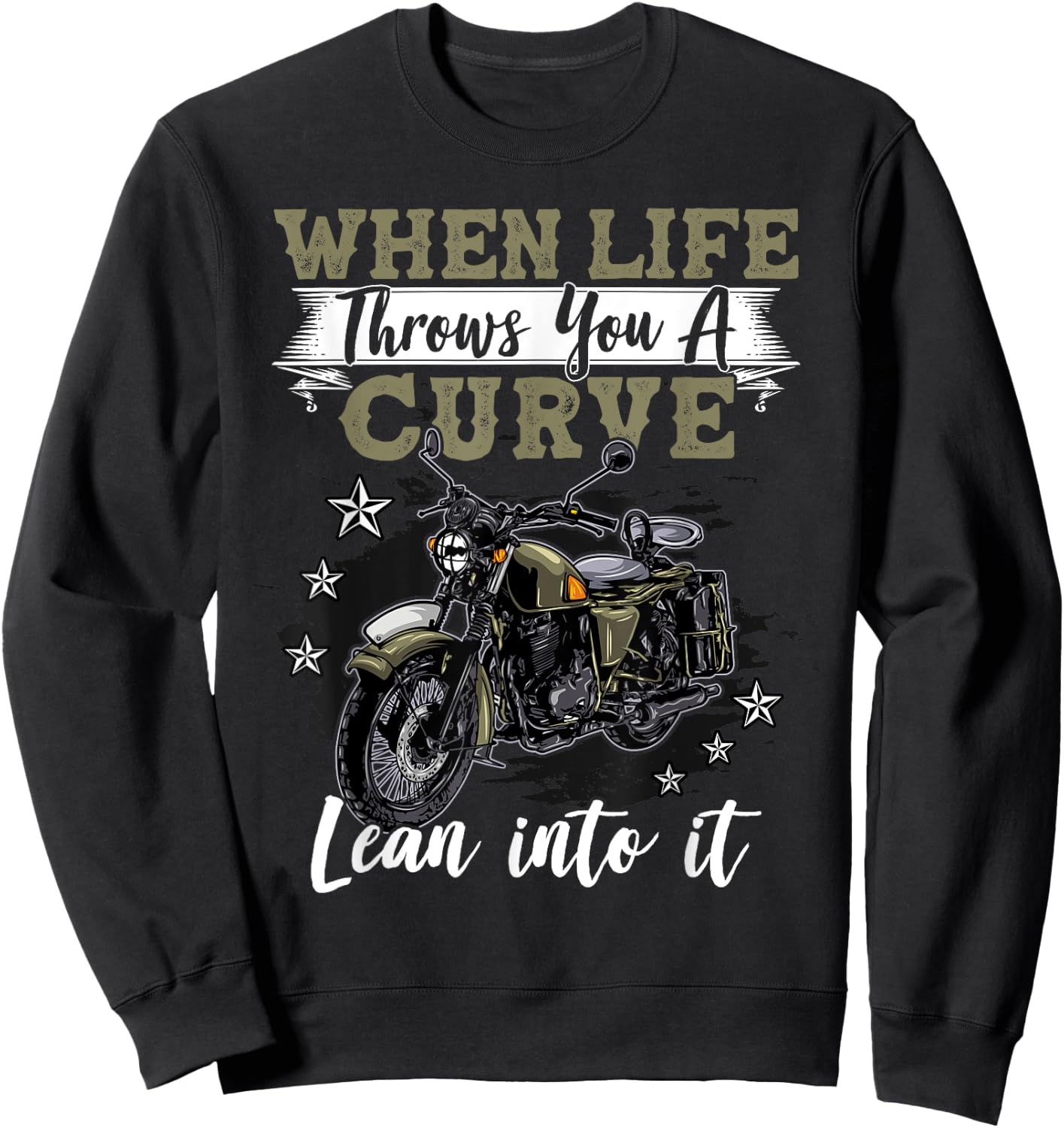 Funny Motorcycle Lover Graphic Biker Men Motorbike Rider Sweatshirt - Sweatshirt | Black