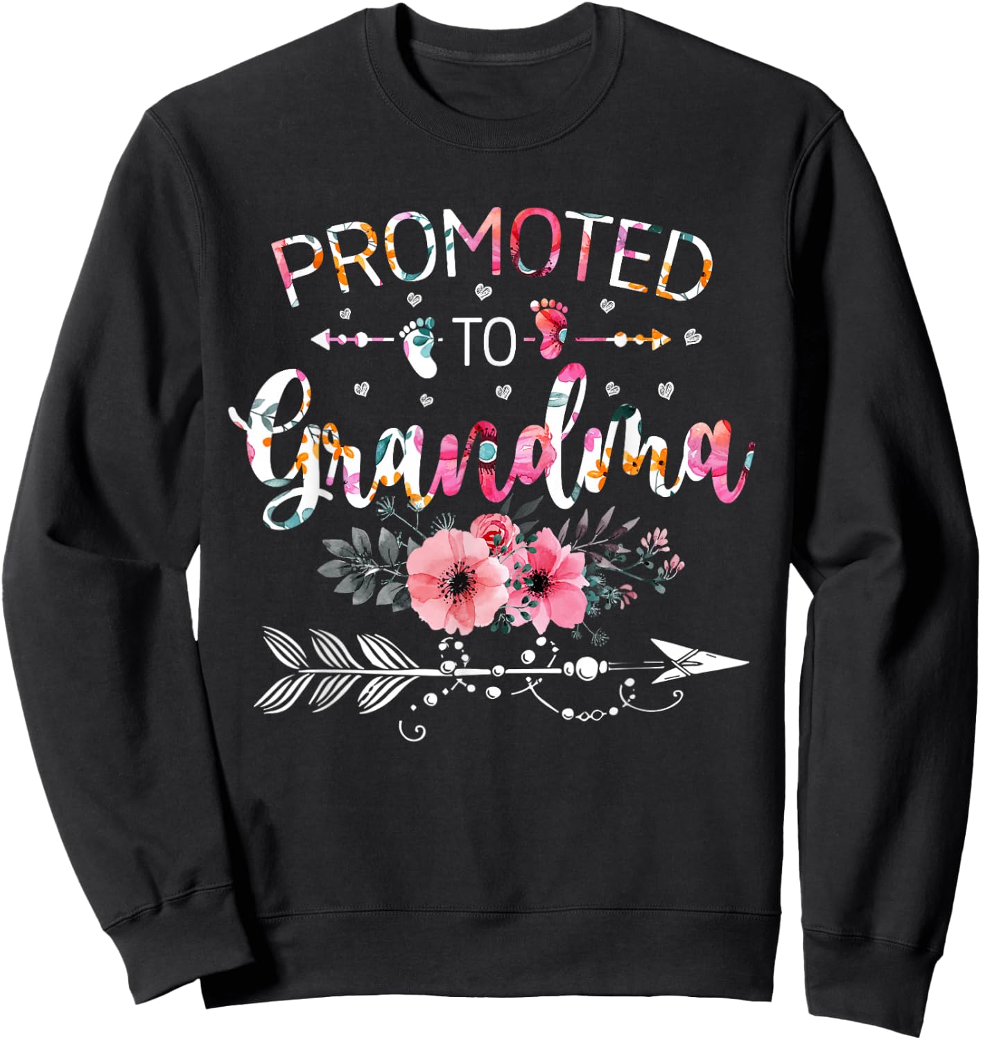 Promoted To Grandma Announcement New Grandma Mothers Day Sweatshirt - Sweatshirt | Black
