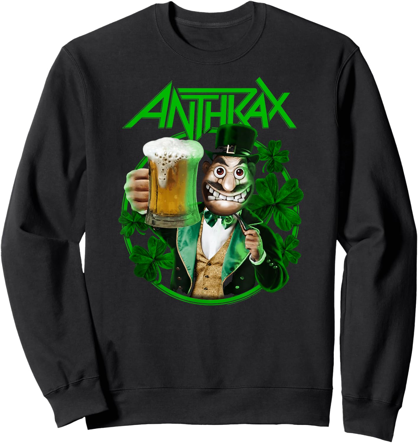 Anthrax – St. Patrick's Day Beer Shamrock Sweatshirt - Sweatshirt | Black