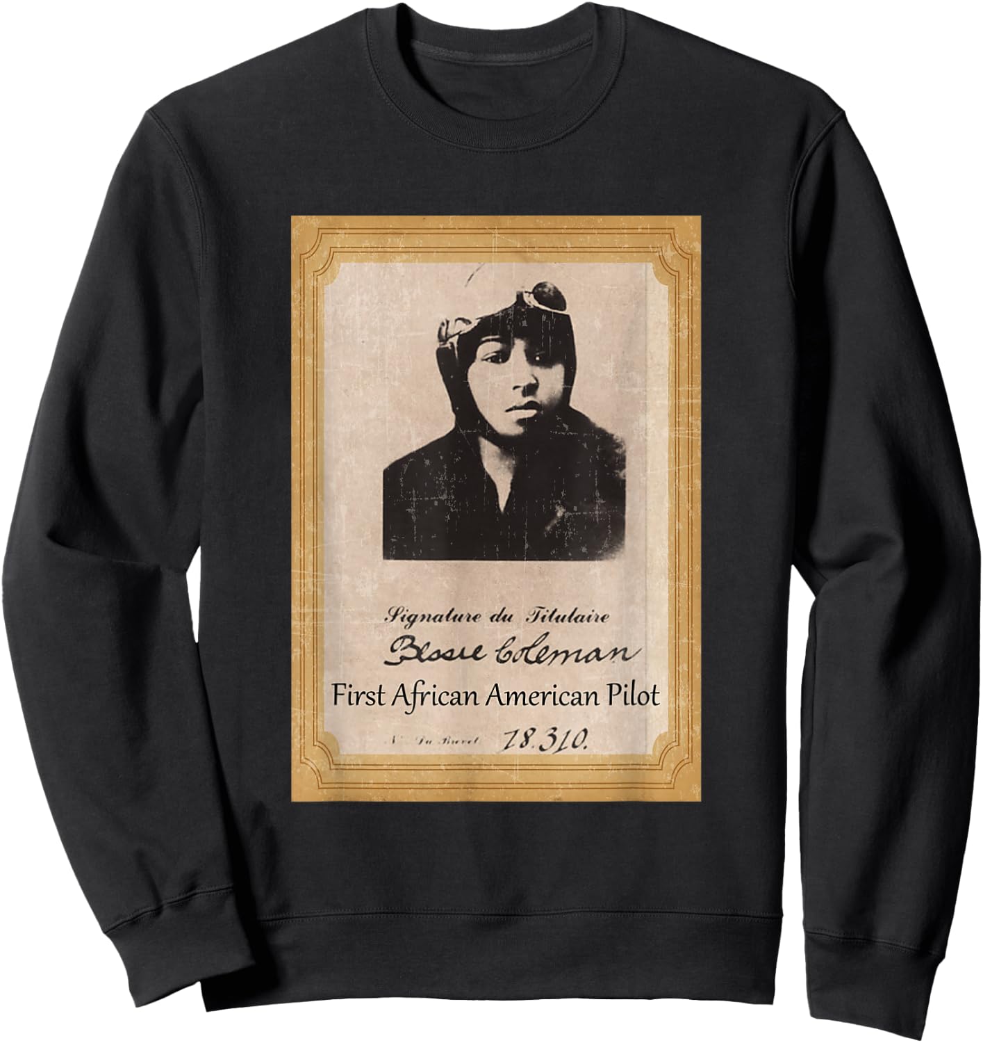 Bessie Coleman First African American Pilot Sweatshirt - Sweatshirt | Black