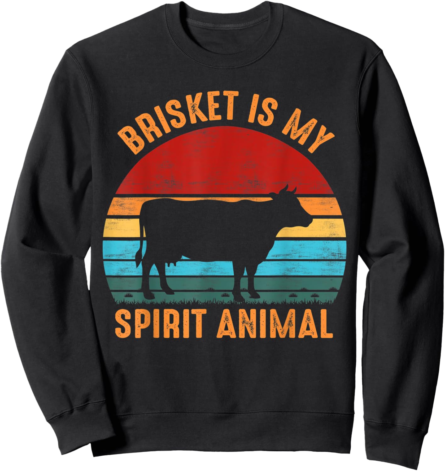 Brisket Is My Spirit Animal Funny Grilling BBQ Sweatshirt - Sweatshirt | Black