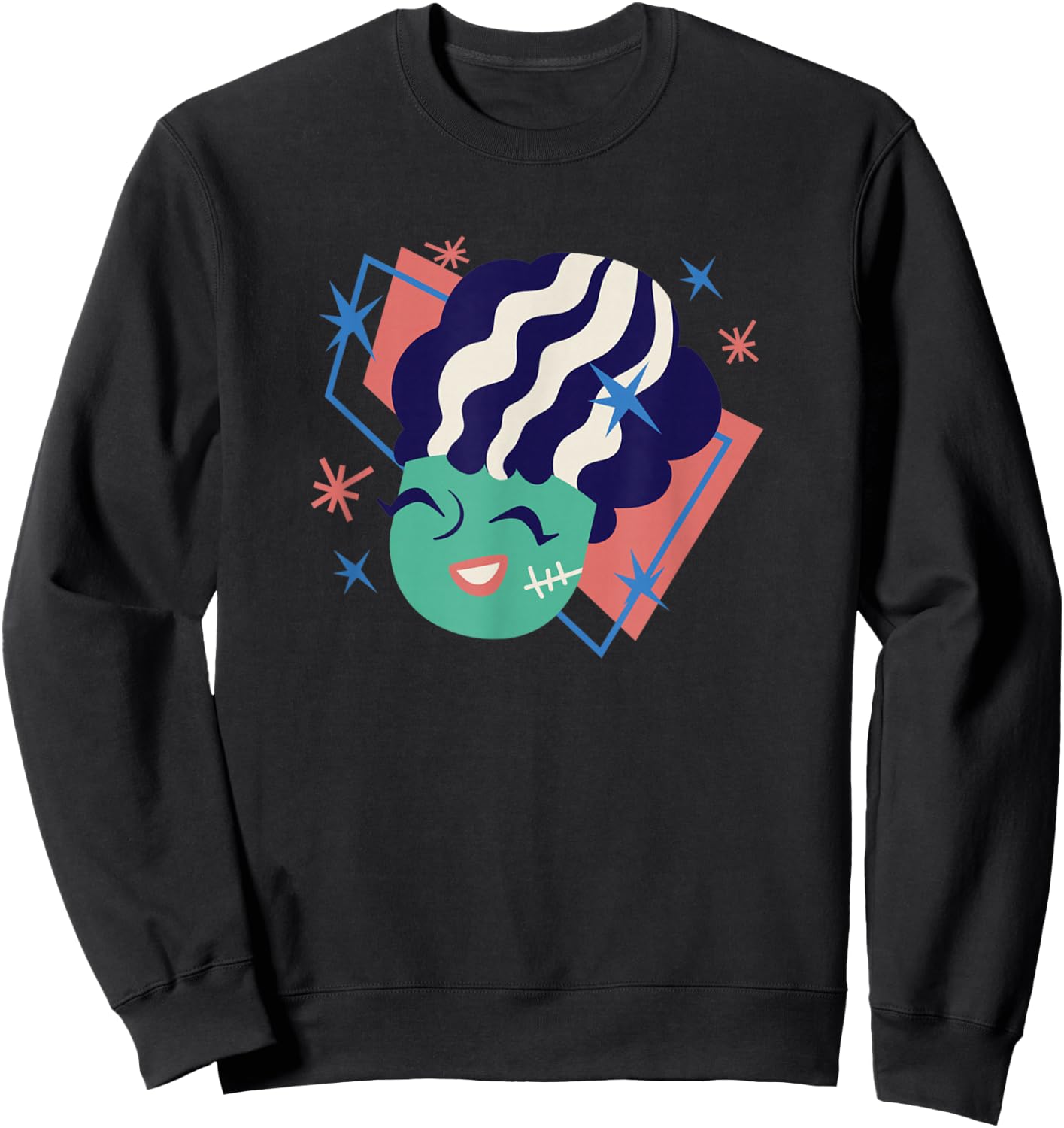 Mid Century Cartoon Bride of Frankenstein Sweatshirt - Sweatshirt | Black