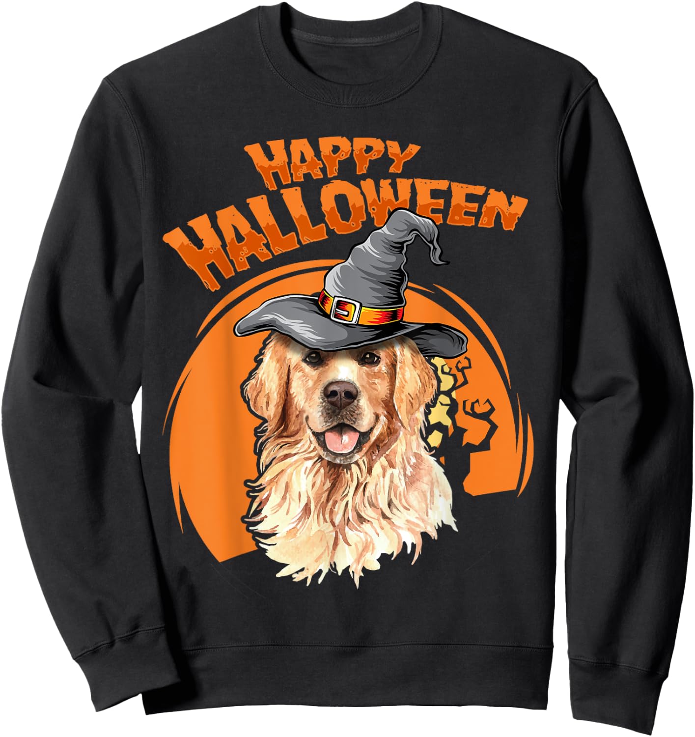 Golden Retriever Costumes For Halloween Dog Halloweenie Men Women Kids Sweatshirt - Sweatshirt | Black