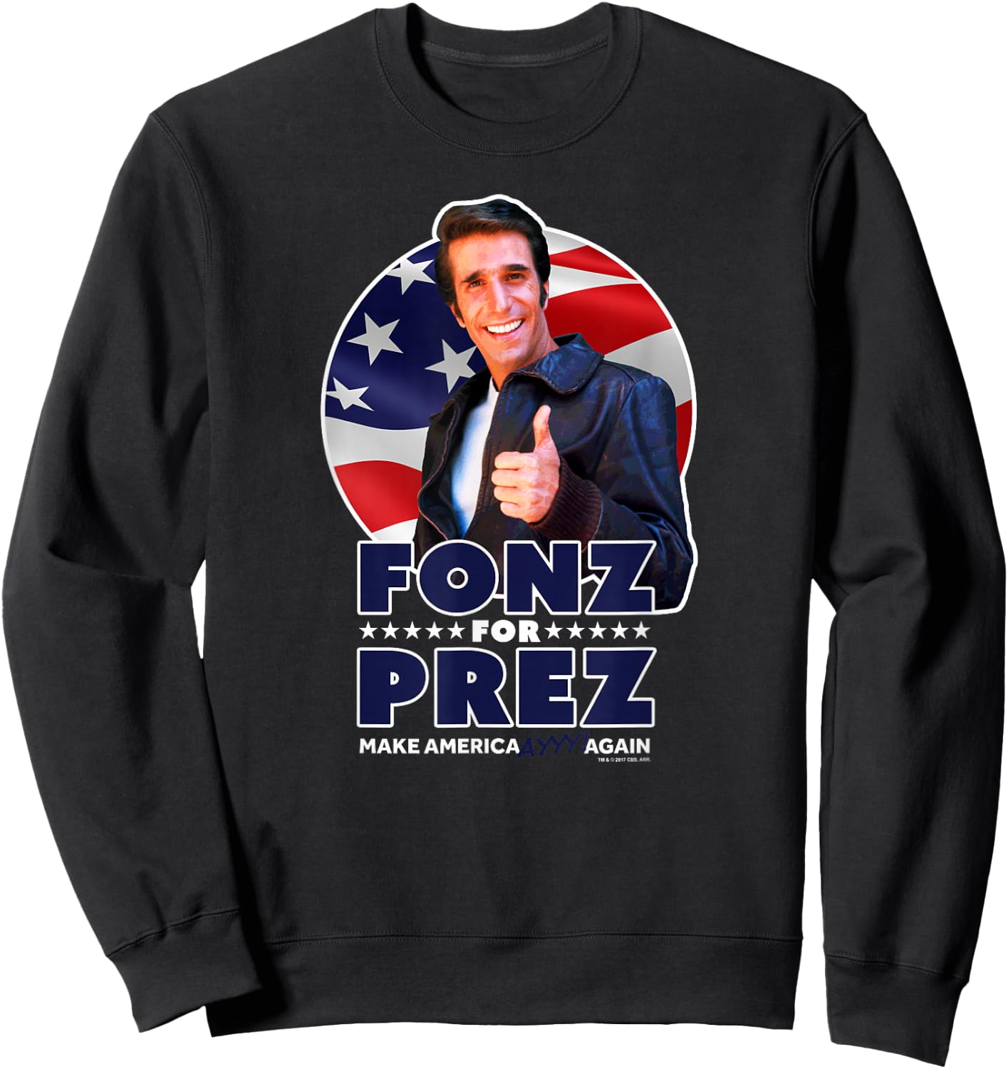 Happy Days Fonz For Prez Sweatshirt - Sweatshirt | Black