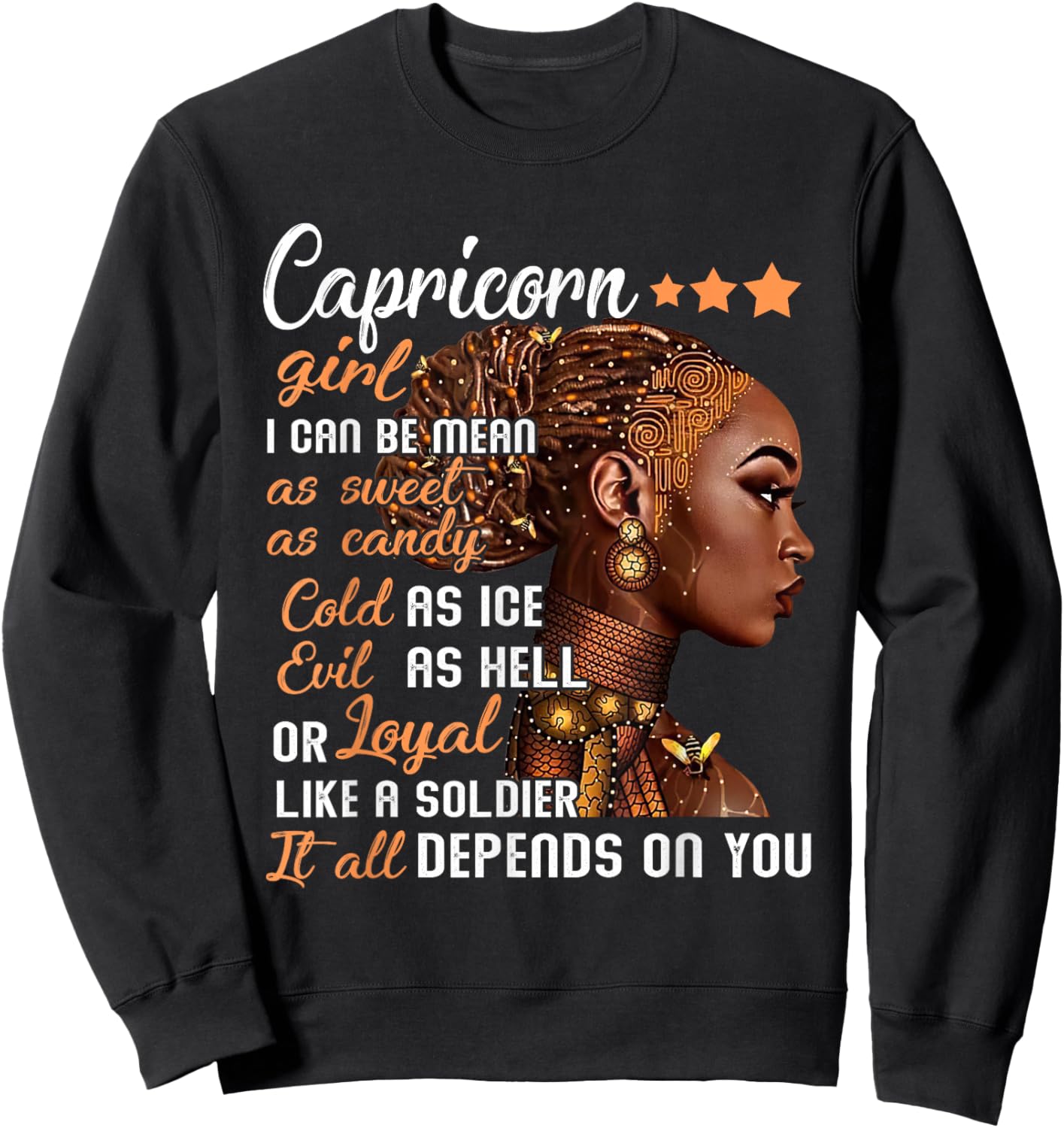 Birthday Gift Capricorn Girl December or January Women Sweatshirt - Sweatshirt | Black