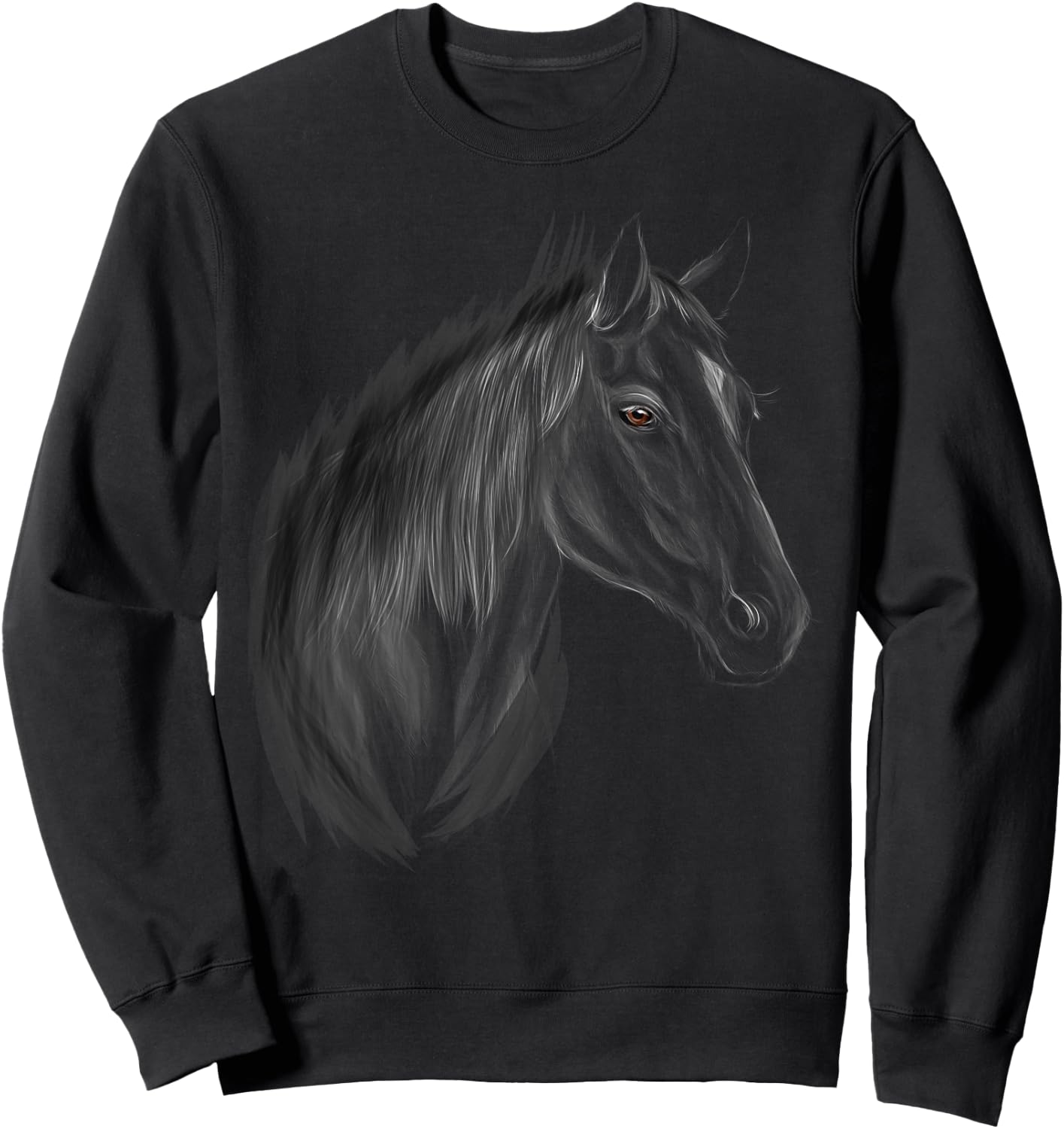 Horse Horses Black Stallion Sweatshirt - Sweatshirt | Black