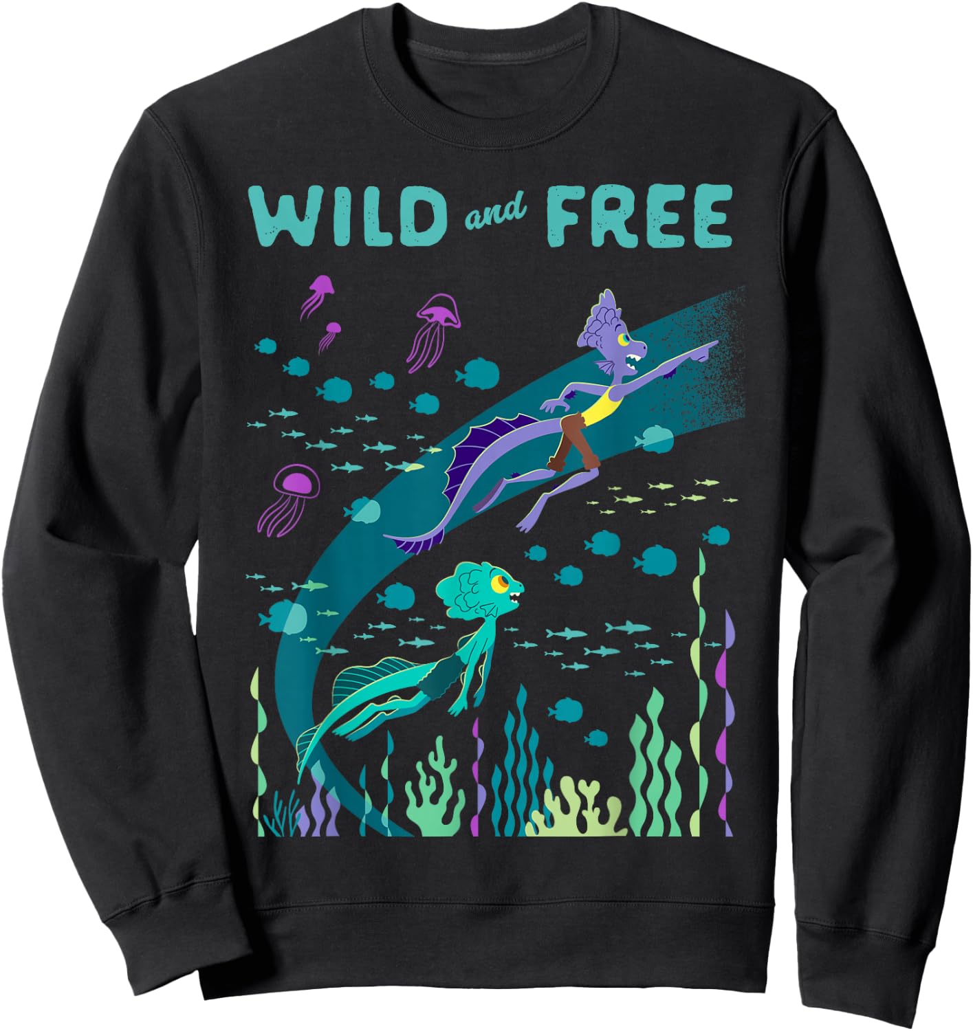 Disney and Pixar's Luca and Alberto Wild and Free Sweatshirt - Sweatshirt | Black