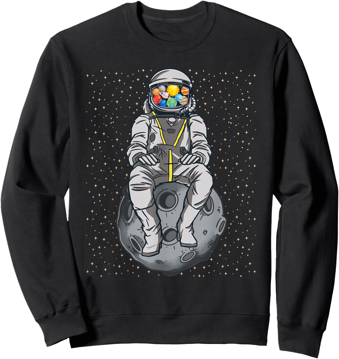 Astronaut Space Comet Planet Science Solar System Men Boys Sweatshirt - Sweatshirt | Black