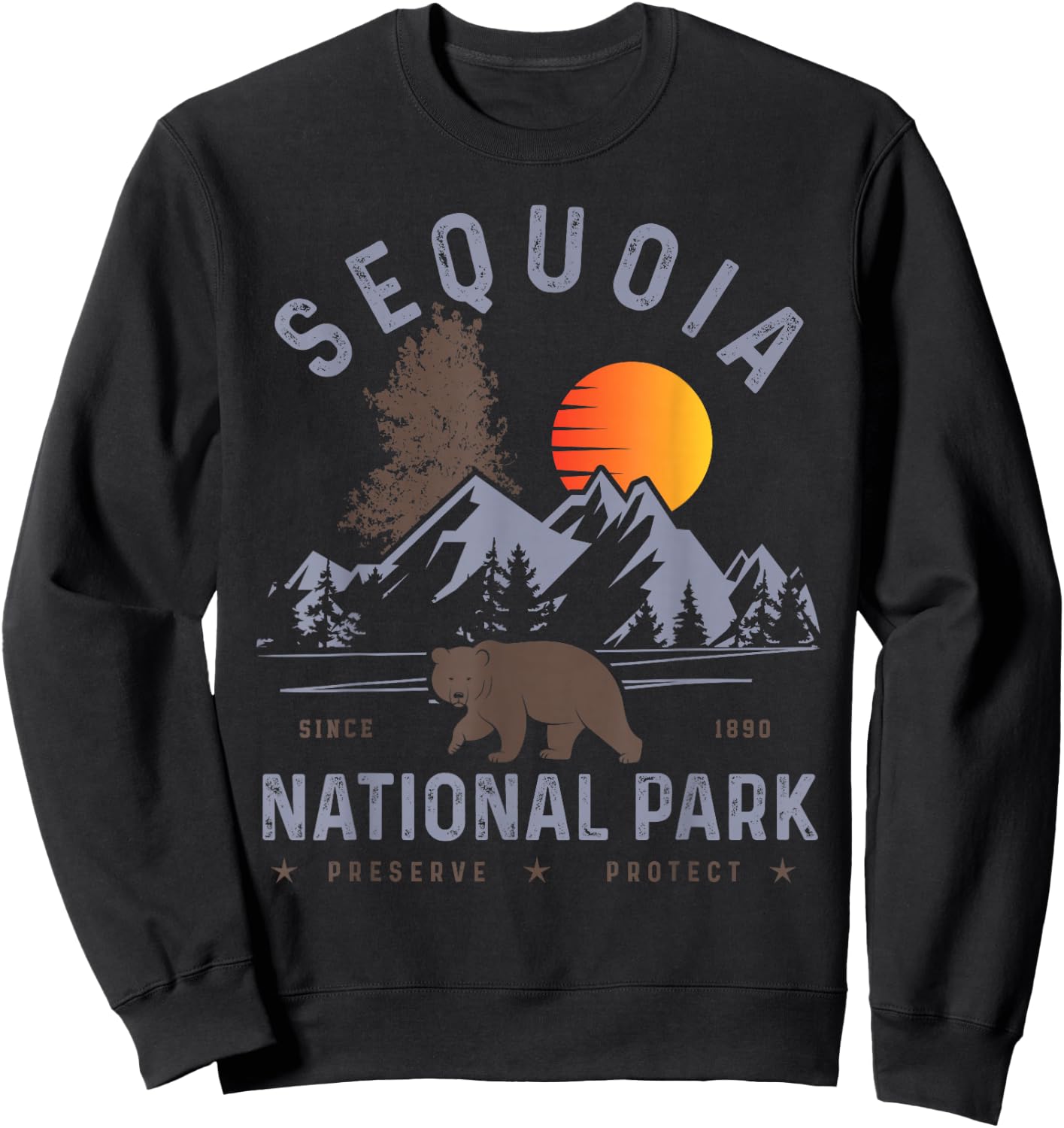 Sequoia National Park Shirt Vintage Sequoia Shirt Sequoia Sweatshirt - Sweatshirt | Black