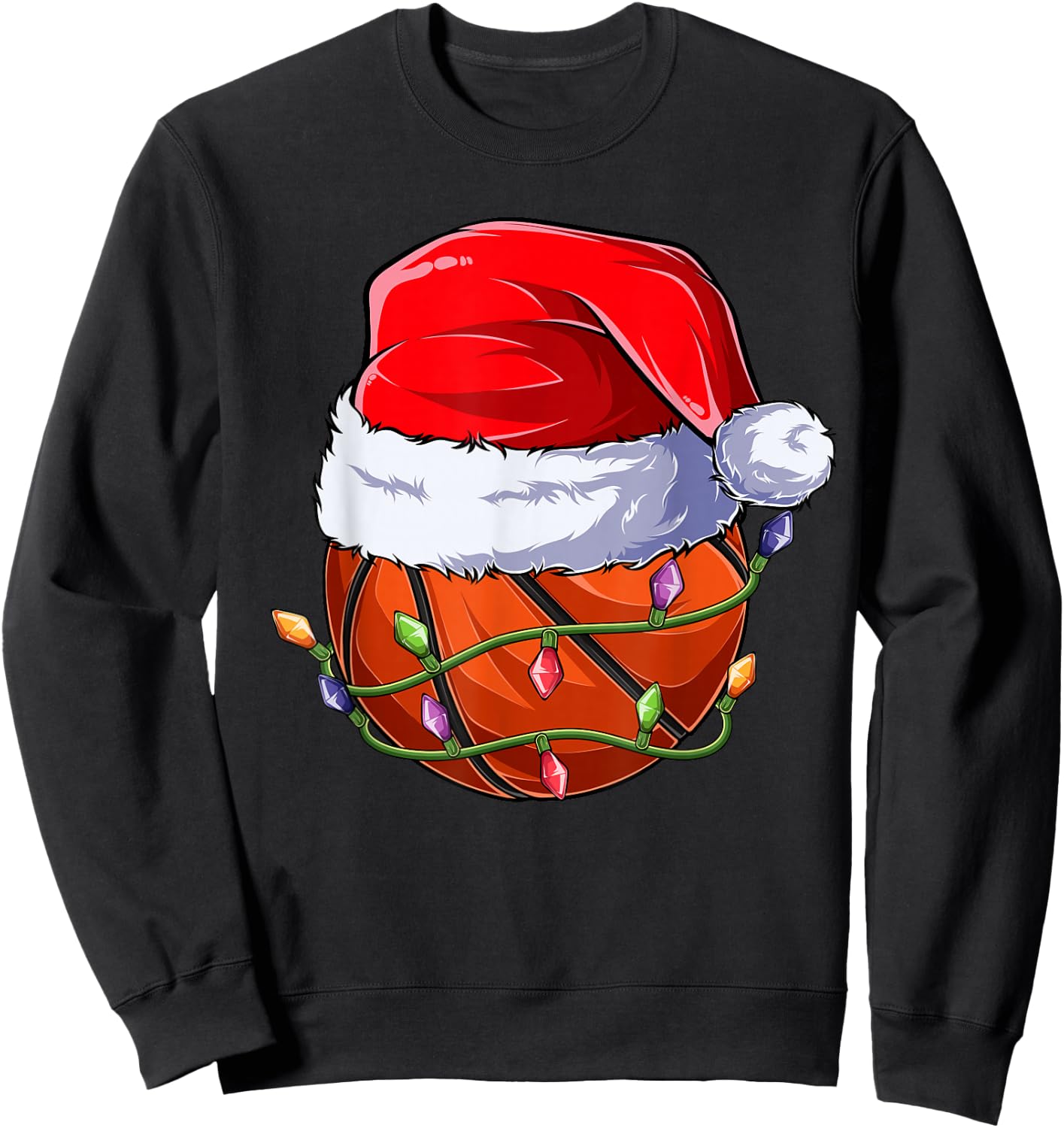 Basketball Christmas Boy Apparel, Funny Santa Sport Men Kids Sweatshirt - Sweatshirt | Black