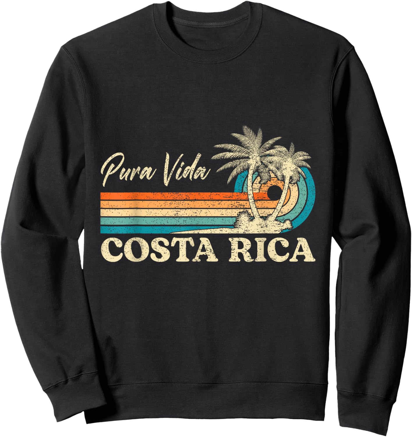 Costa Rica Retro Beach Vacation Costa Rica Souvenir Beach Sweatshirt - Sweatshirt | Black