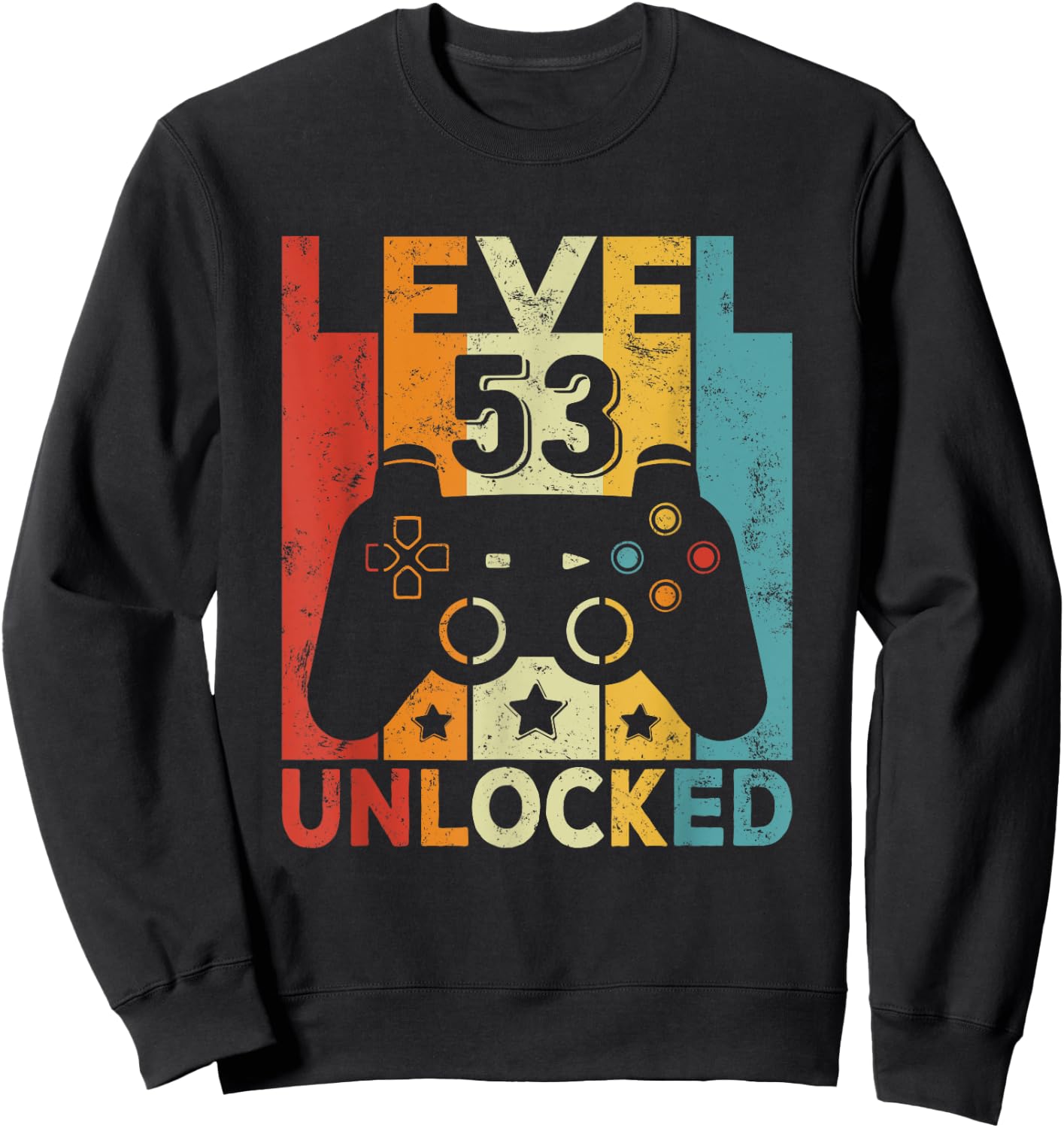 53 Years Old Men Women 1971 Birthday Level 53 Unlocked Gamer Sweatshirt - Sweatshirt | Black