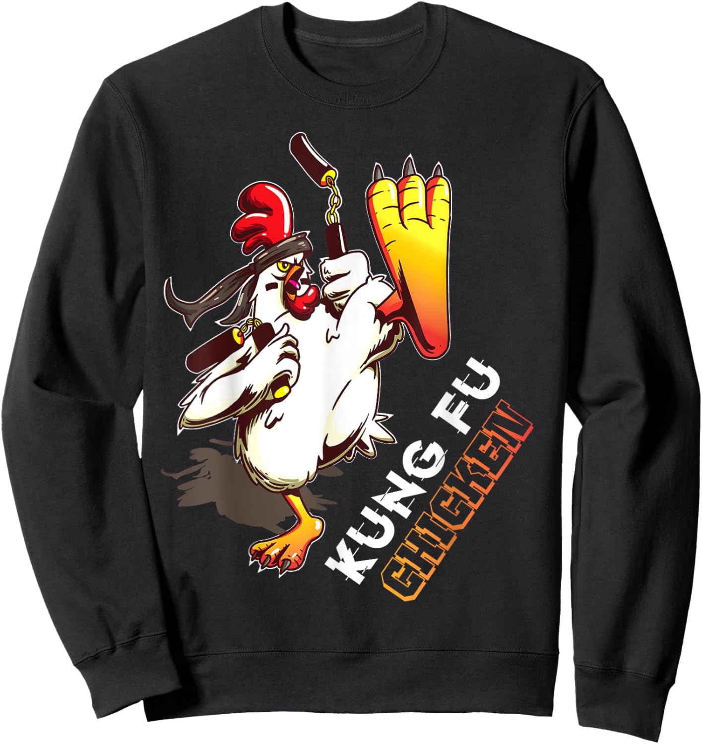 Kung Fu Chicken - Crazy Chicken Funny Martial Arts Sweatshirt - Sweatshirt | Black