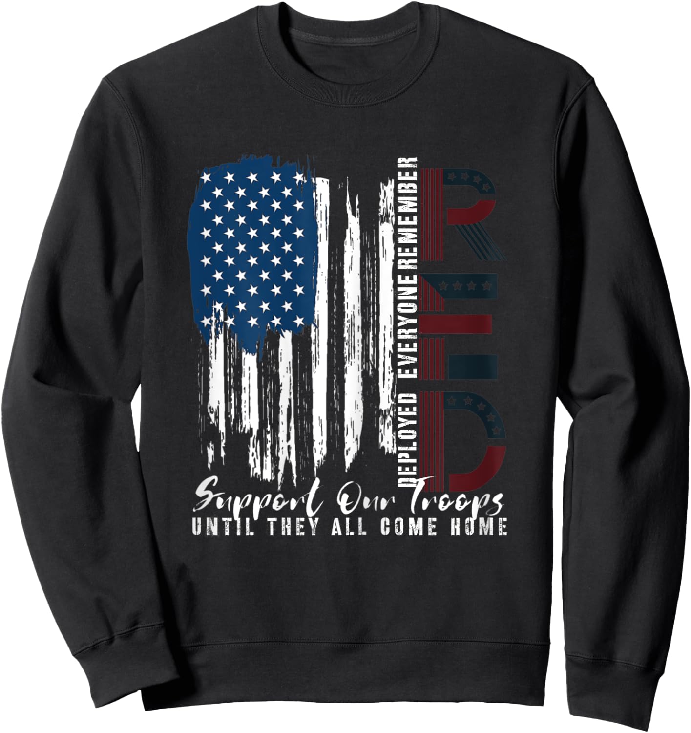 On Friday We Wear Red Friday Military Support troops US Flag Sweatshirt - Sweatshirt | Black