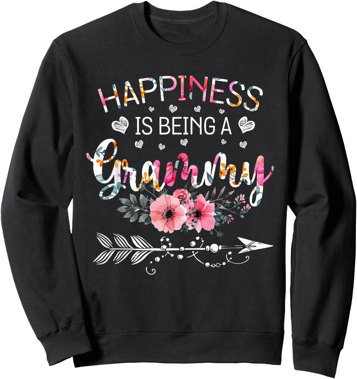 Happiness is being a Grammy Announcement Mothers Day Sweatshirt - Sweatshirt | Black