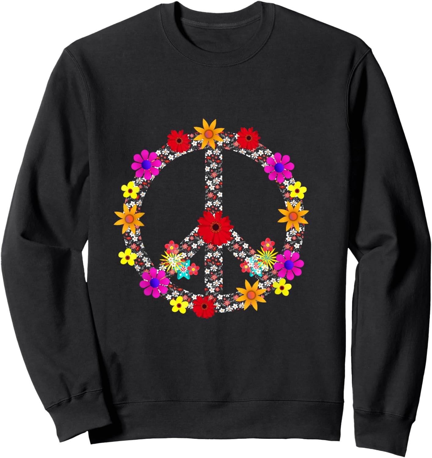 Outdoor Flower Peace Sign Pajamas Symbol for Kids Sweatshirt - Sweatshirt | Black