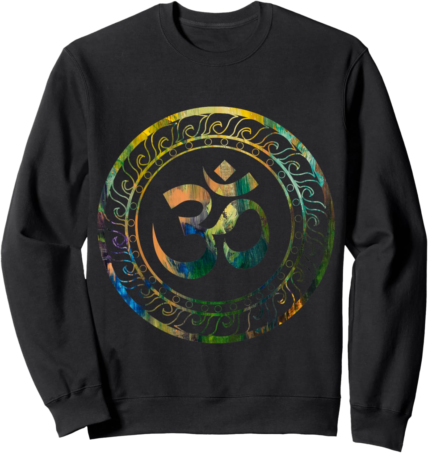 Zen Gift Ideas Om Ohm Aum Buddhism Symbol Yoga Sanskrit -Adults Black Short Sleeve Classic Fit Sweatshirt - Sweatshirt | Black