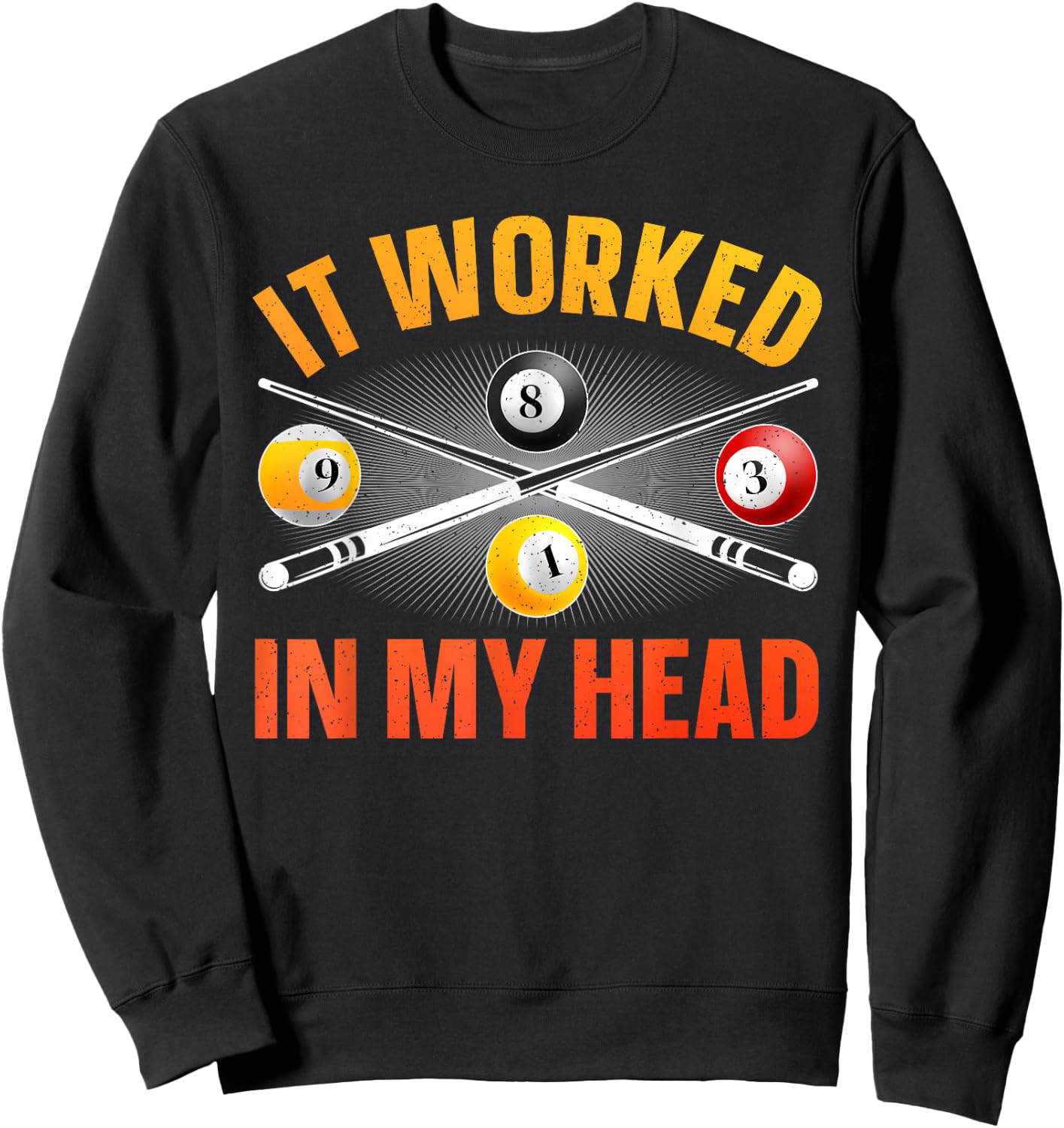 Funny Pool Design Women Billiards Lover Pool Player Sweatshirt - Sweatshirt | Black