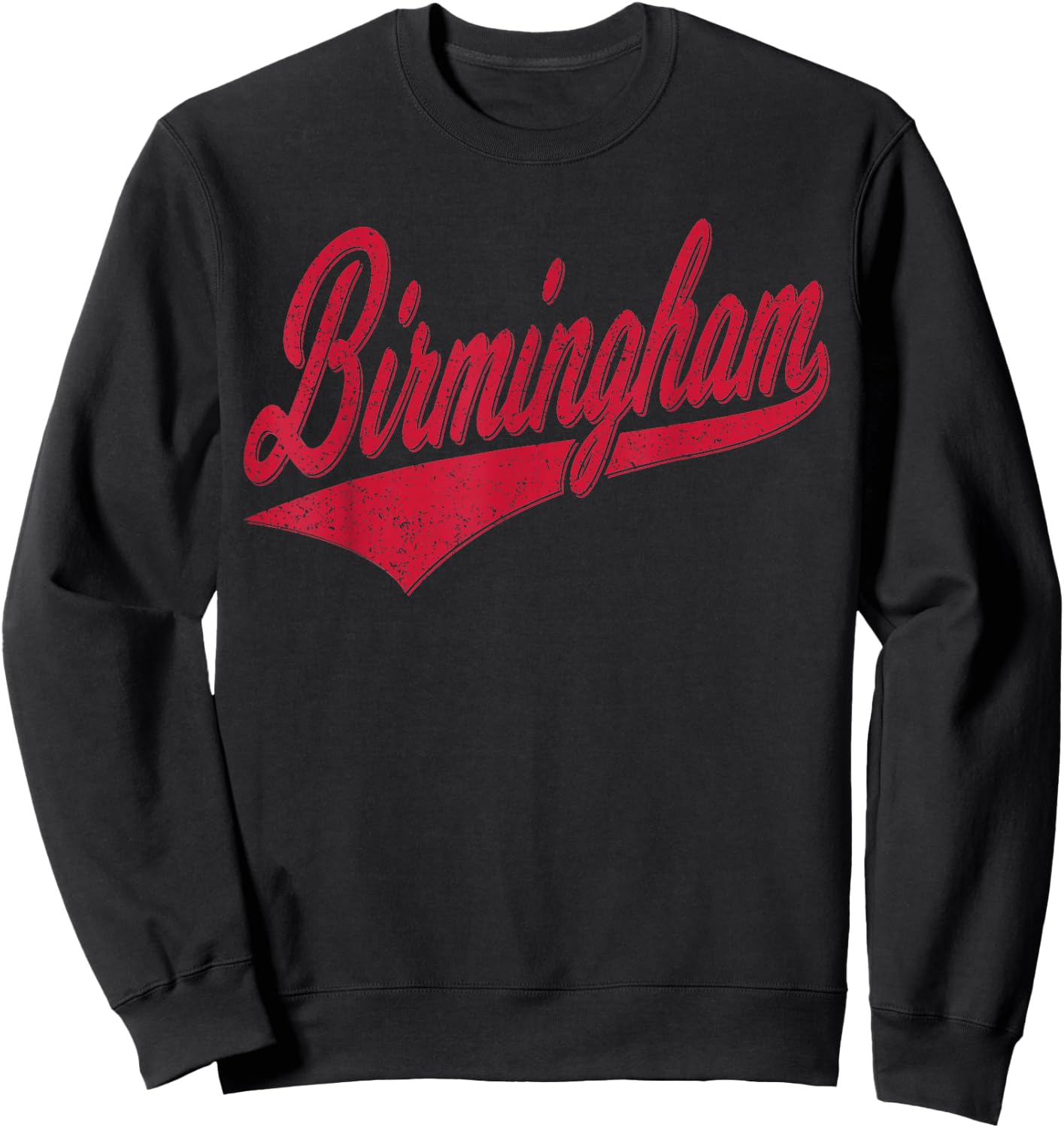 Birmingham Alabama Varsity Script Classic Sport Jersey Style Sweatshirt - Sweatshirt | Black