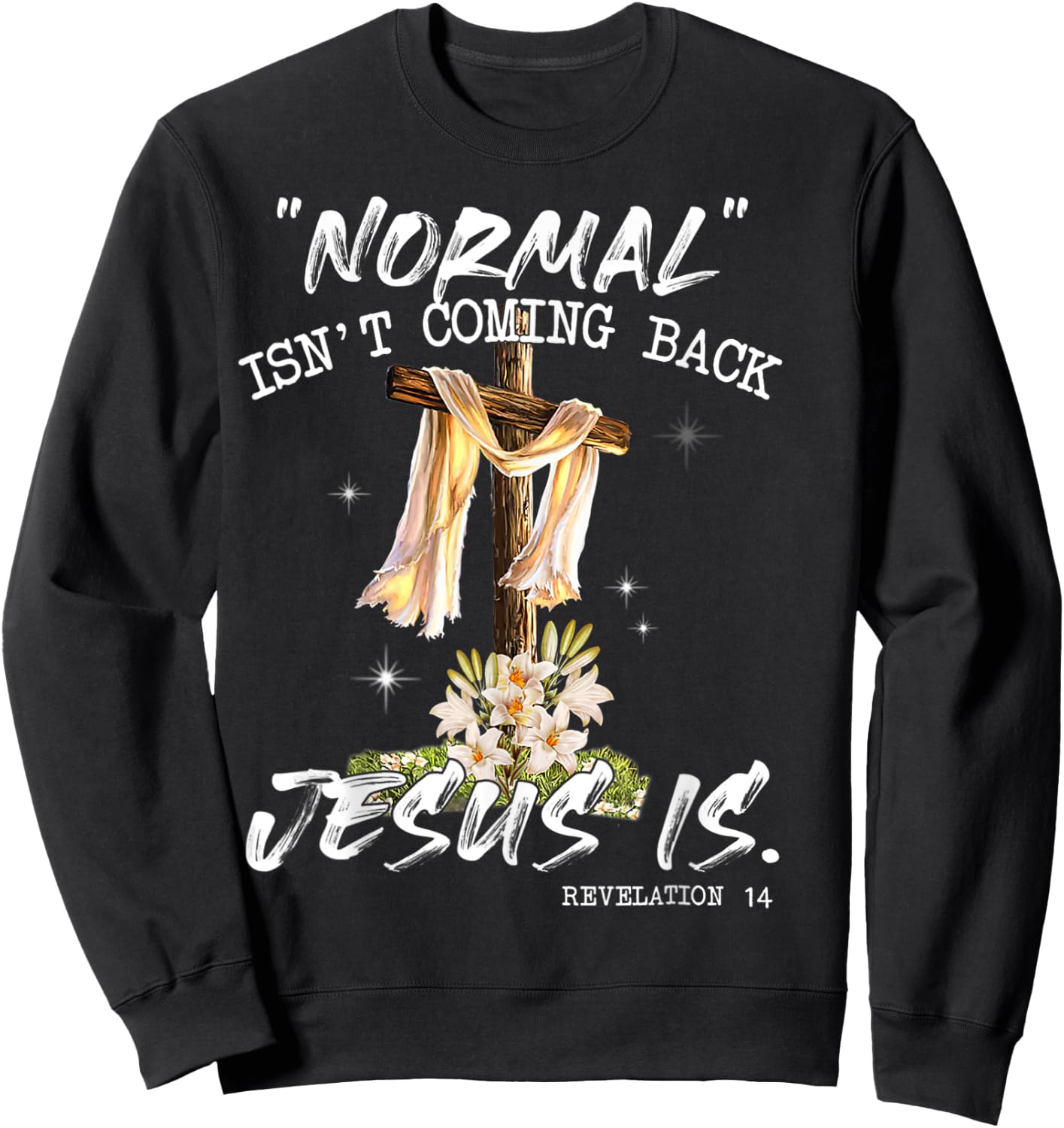 Normal Isn't Coming Back Jesus Is Shirt T Shirt Sweatshirt - Sweatshirt | Black