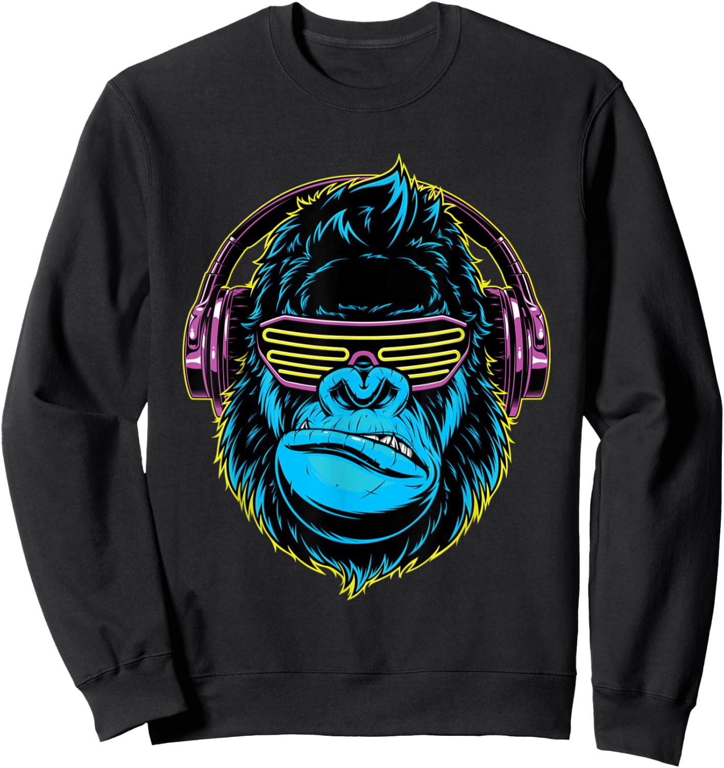 Dj Gorilla Sunglasses Headphones Music For Boys Men Kids Sweatshirt - Sweatshirt | Black