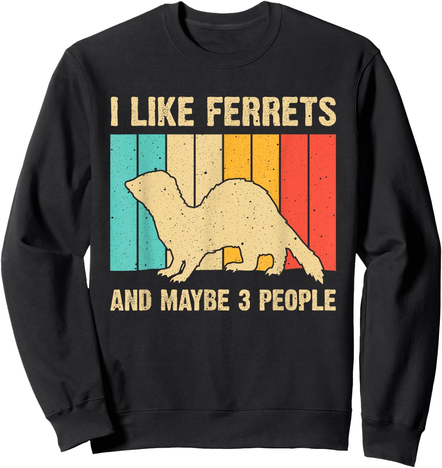 Funny Ferret Design Women Ferret Lover Introvert Sweatshirt - Sweatshirt | Black