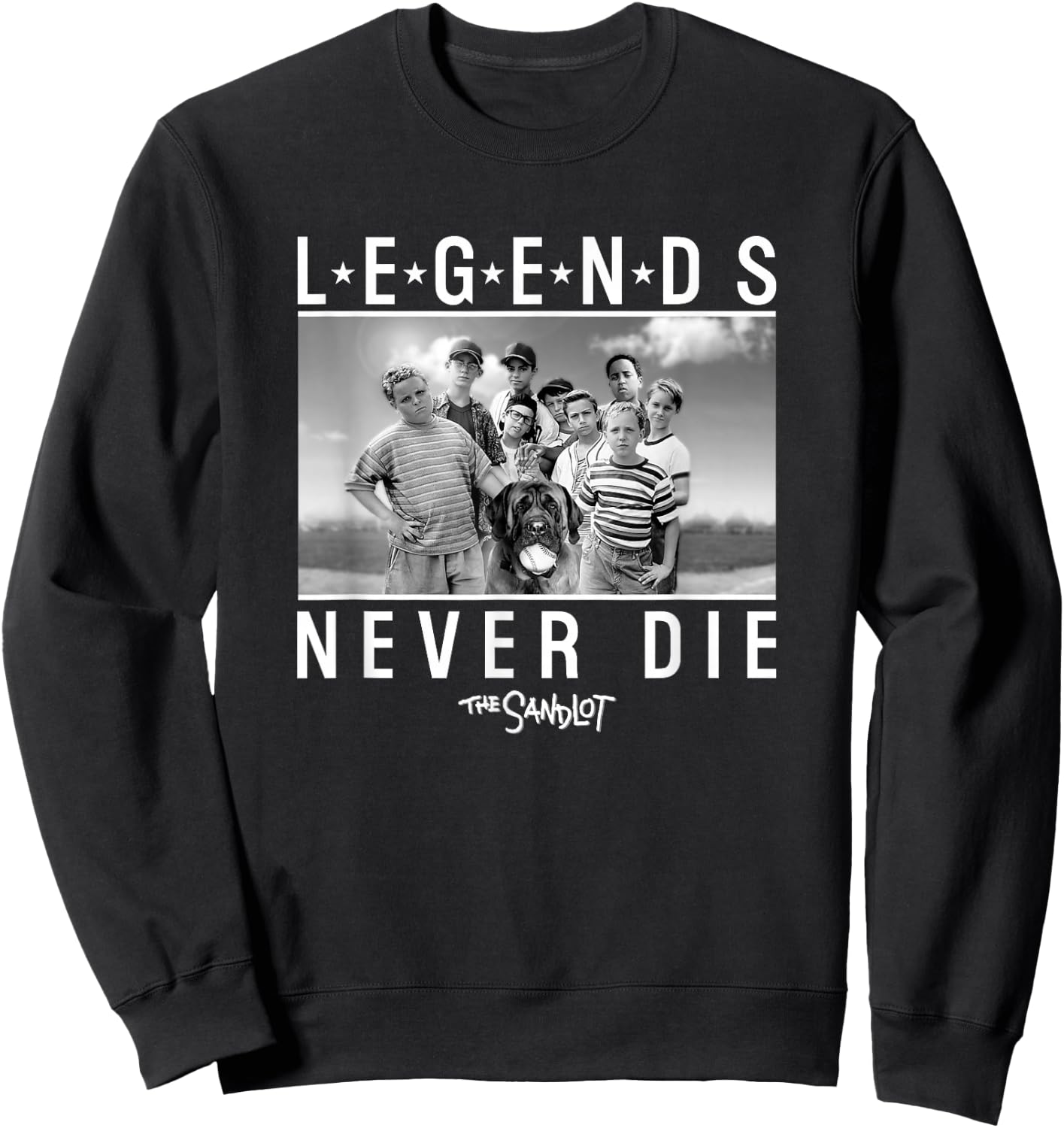 The Sandlot Legends Never Die Group Photo Sweatshirt - Sweatshirt | Black