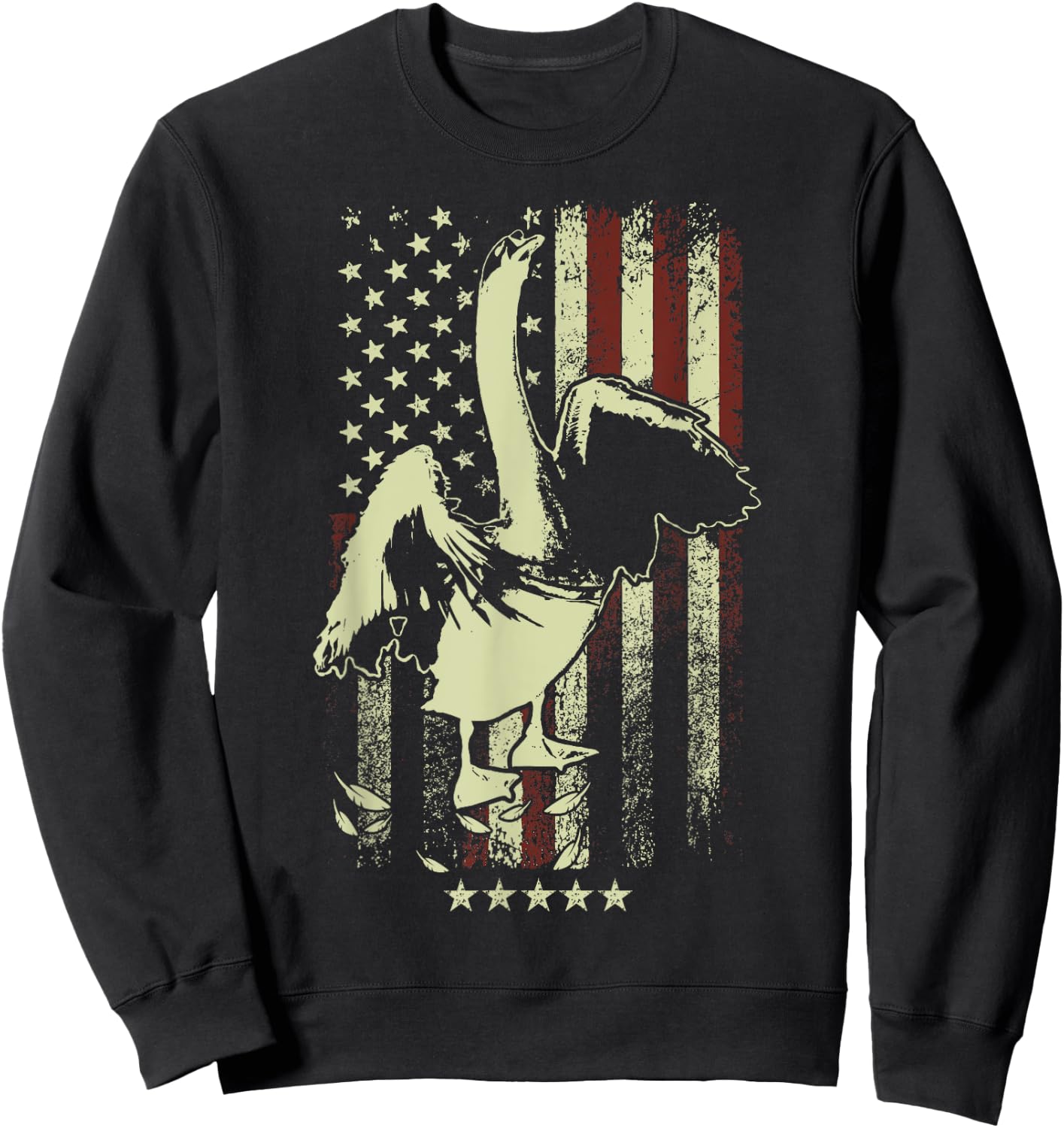 USA American Flag Hunters - Hunting Mute Swan Bird Sweatshirt - Sweatshirt | Black