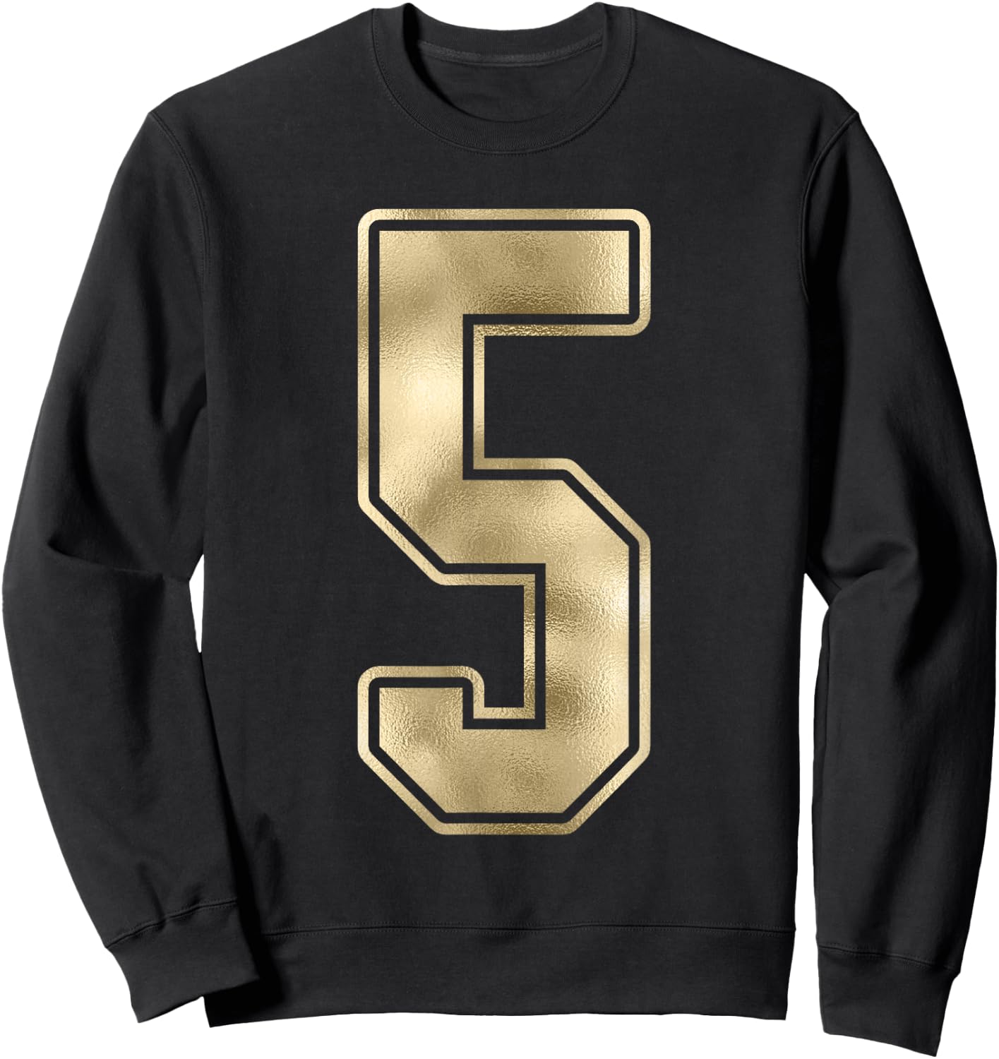 #5 Number 5 Sports Fan Jersey Style Sweatshirt - Sweatshirt | Black