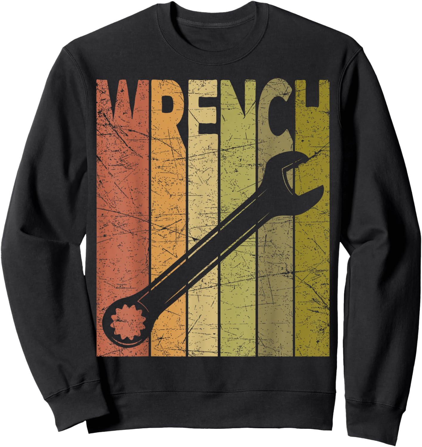 Mechanic Wrench Vintage Handyman Retro Repairman Sweatshirt - Sweatshirt | Black